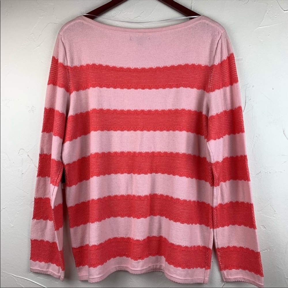❤️🔥Tommy Hilfiger - Pink Heather Lace Trim Sweater - XL - Picture 4 of 6